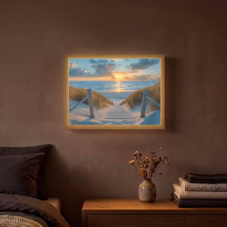 Lightbox - Wandlamp - Zonsondergang - Strand - Zomer - Landschap — 3