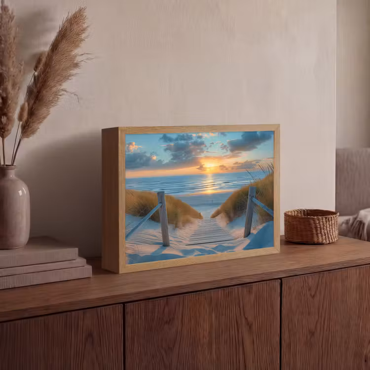 Lightbox - Wandlamp - Zonsondergang - Strand - Zomer - Landschap — 4