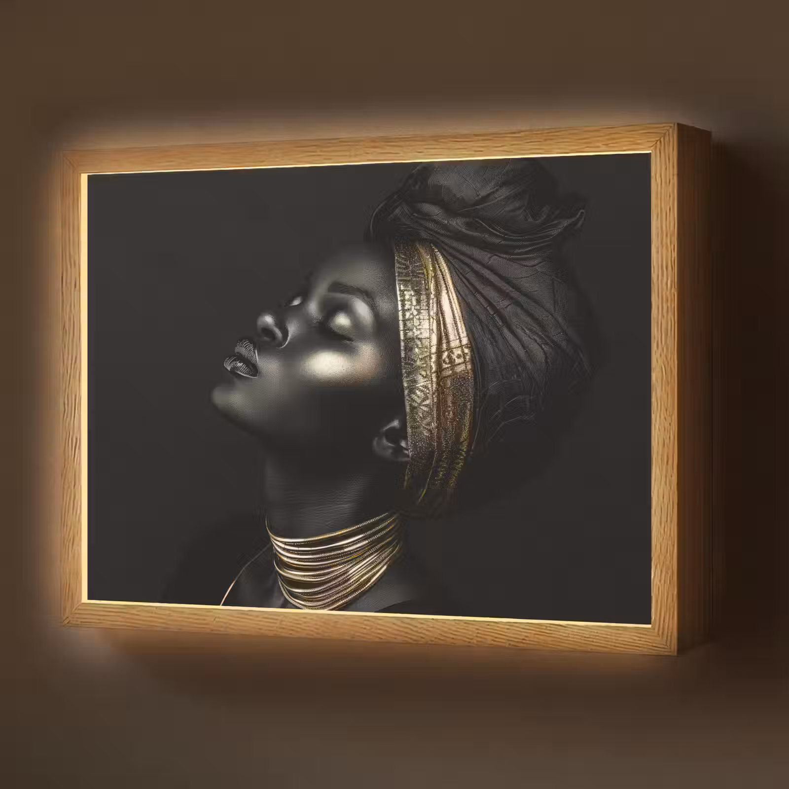 Lightbox - Wandlamp - Vrouw - Goud - Portret - Modern — 1