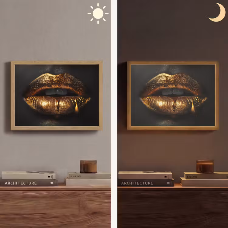 Lightbox - Wandlamp - Lippen - Goud - Abstract - Zwart - Aesthetic — 6