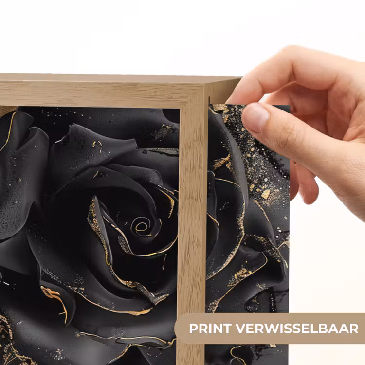 Lightbox - Wandlamp - Rozen - Zwart - Bloemen - Goud — 5