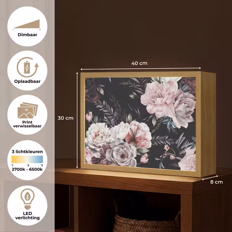 Lightbox - Wandlamp - Vintage - Rozen - Romantisch - Bloemen — 10