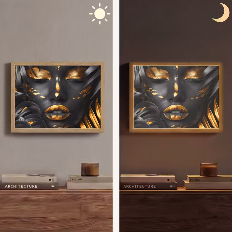 Lightbox - Wandlamp - Vrouw - Goud - Natuur - Portret - Modern — 6