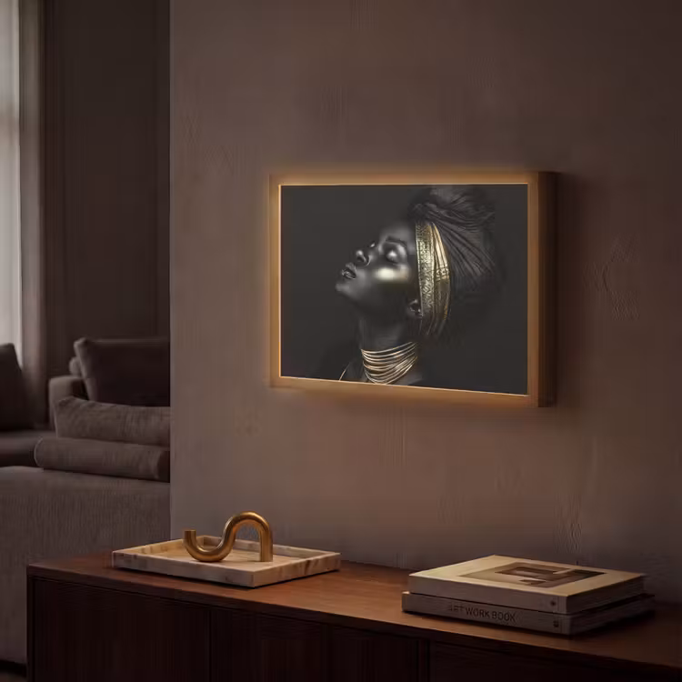 Lightbox - Wandlamp - Vrouw - Goud - Portret - Modern — 2