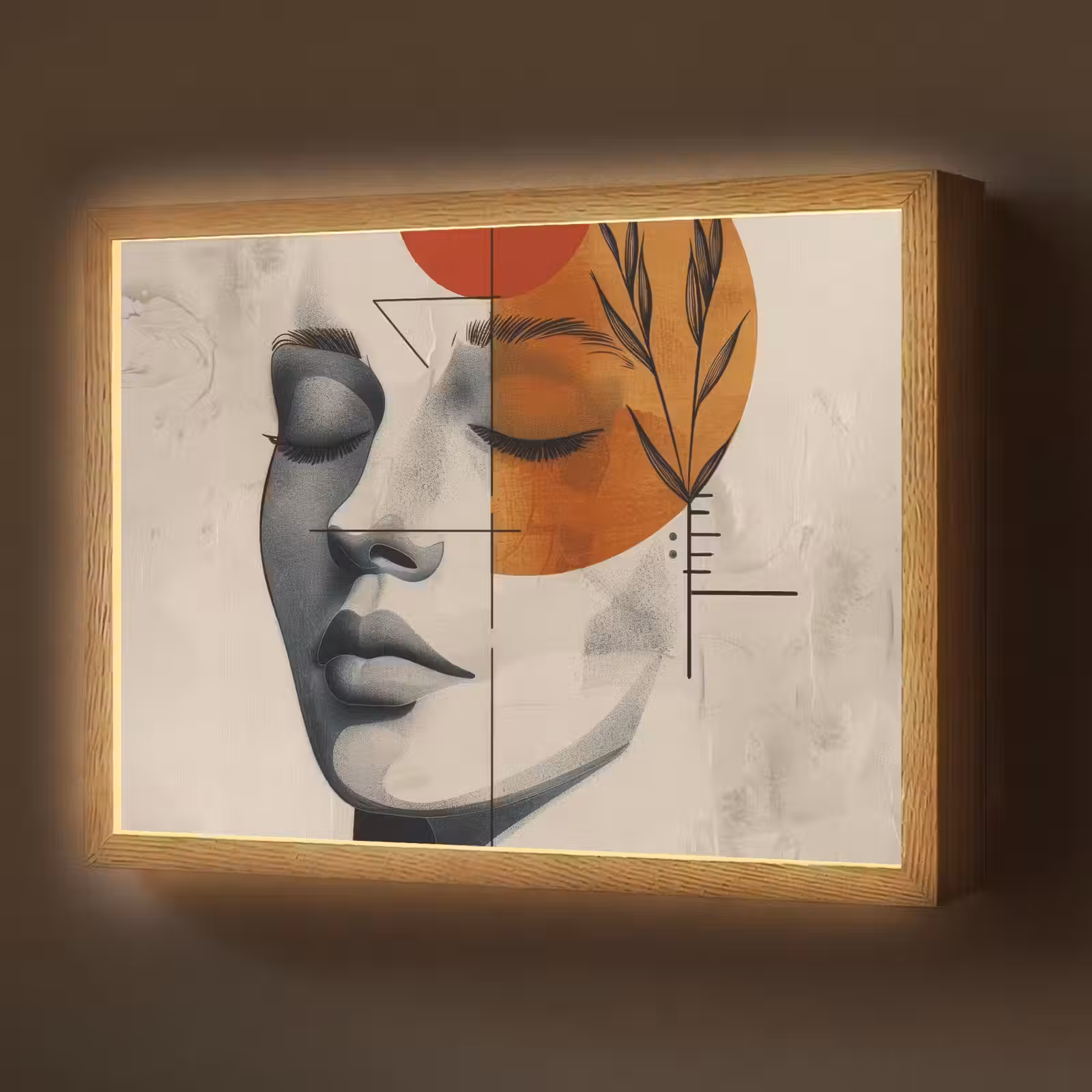 Lightbox - Wandlamp - Gezicht - Cirkels - Kunst - Modern — 1