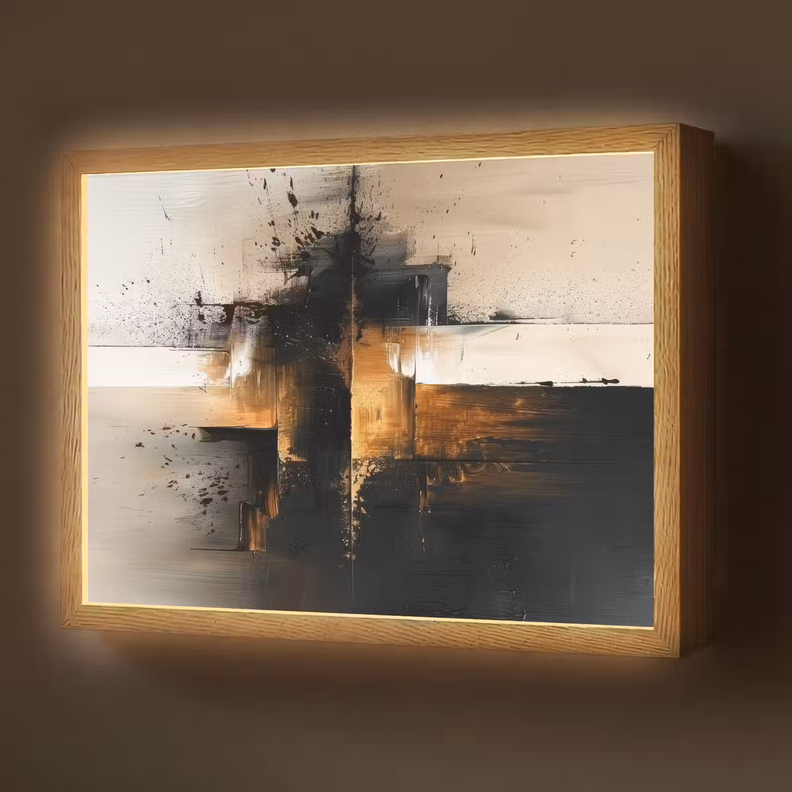 Lightbox - Wandlamp - Modern - Zwart - Verf - Goud — 1