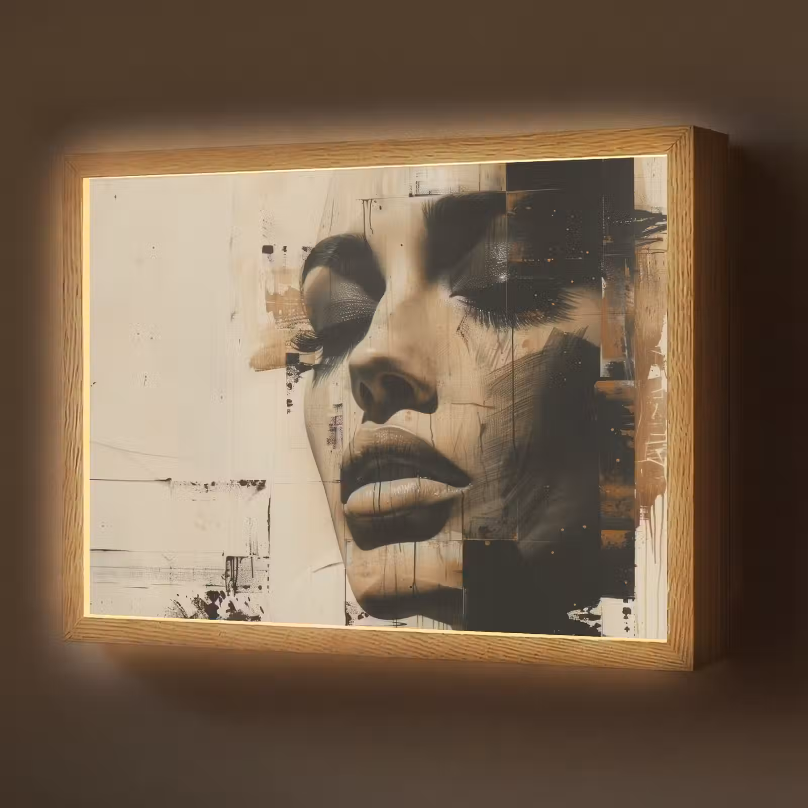 Lightbox - Wandlamp - Vrouw - Gezicht - Abstract - Kunst — 1