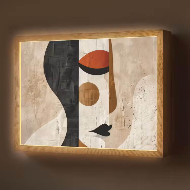 Lightbox - Wandlamp - Gezicht - Abstract - Kunst - Vormen — 1