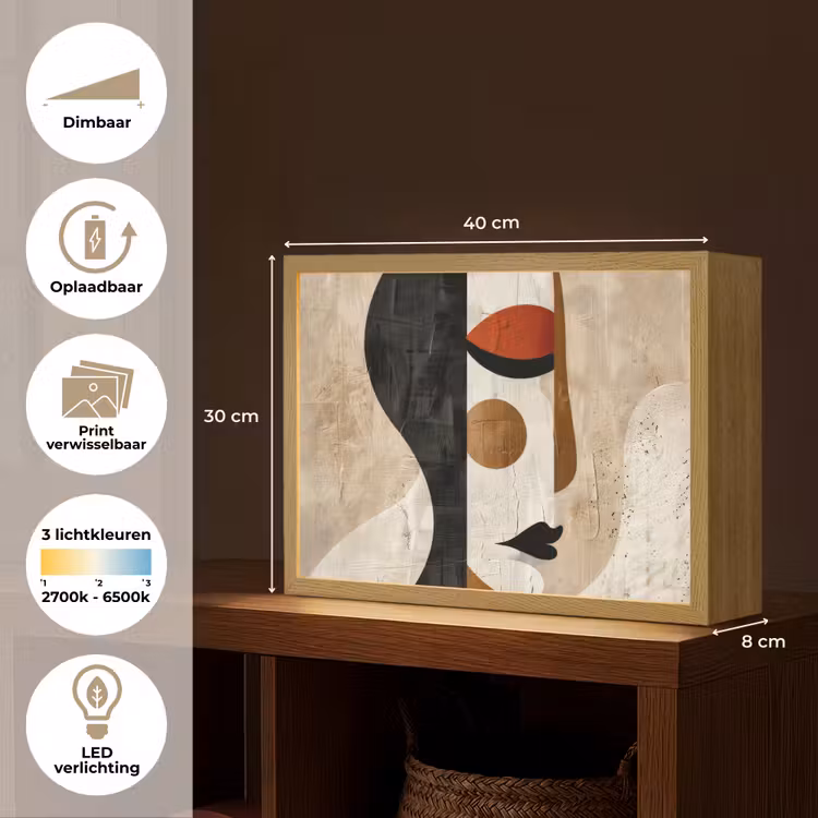 Lightbox - Wandlamp - Gezicht - Abstract - Kunst - Vormen — 10