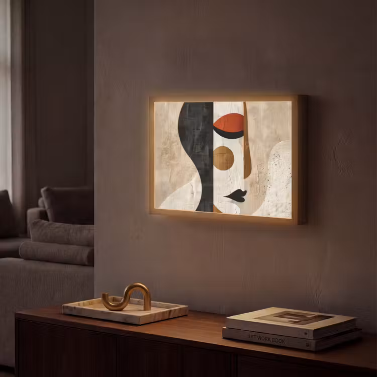 Lightbox - Wandlamp - Gezicht - Abstract - Kunst - Vormen — 2