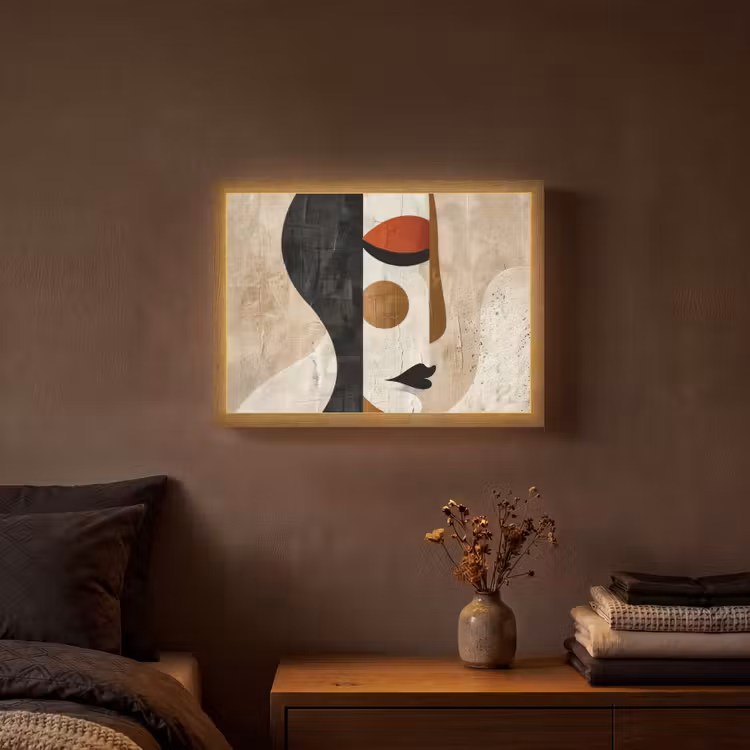 Lightbox - Wandlamp - Gezicht - Abstract - Kunst - Vormen — 3