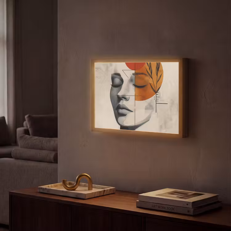 Lightbox - Wandlamp - Gezicht - Cirkels - Kunst - Modern — 2