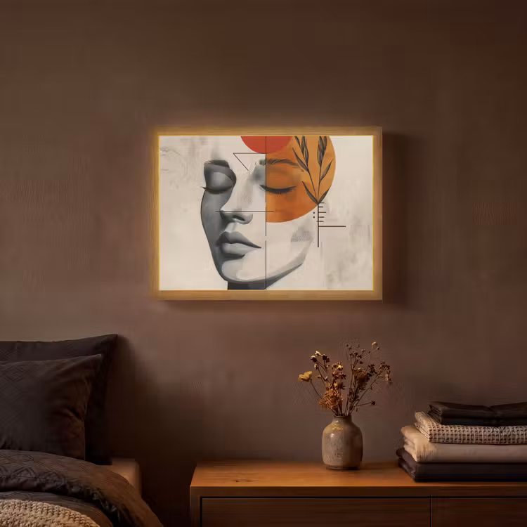 Lightbox - Wandlamp - Gezicht - Cirkels - Kunst - Modern — 3