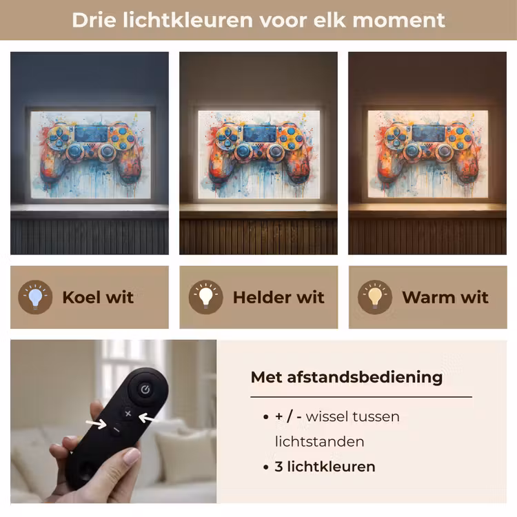 Lightbox - Wandlamp - Kinder- en tiener kamer - Gaming - Game controller — 8
