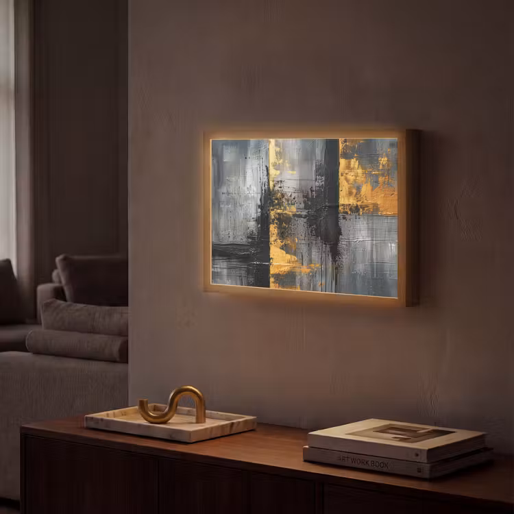 Lightbox - Wandlamp - Modern - Goud - Grijs - Patroon — 2