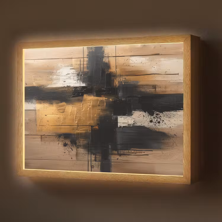 Lightbox - Wandlamp - Modern - Zwart - Goud - Verf — 1