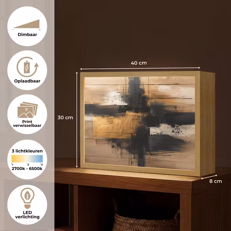 Lightbox - Wandlamp - Modern - Zwart - Goud - Verf — 10