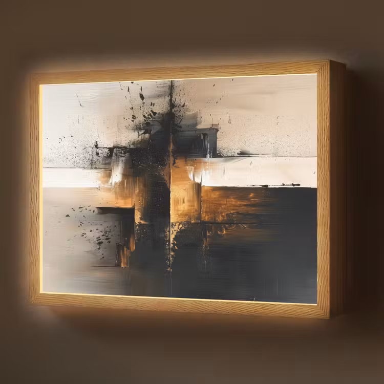 Lightbox - Wandlamp - Modern - Zwart - Verf - Goud — 1