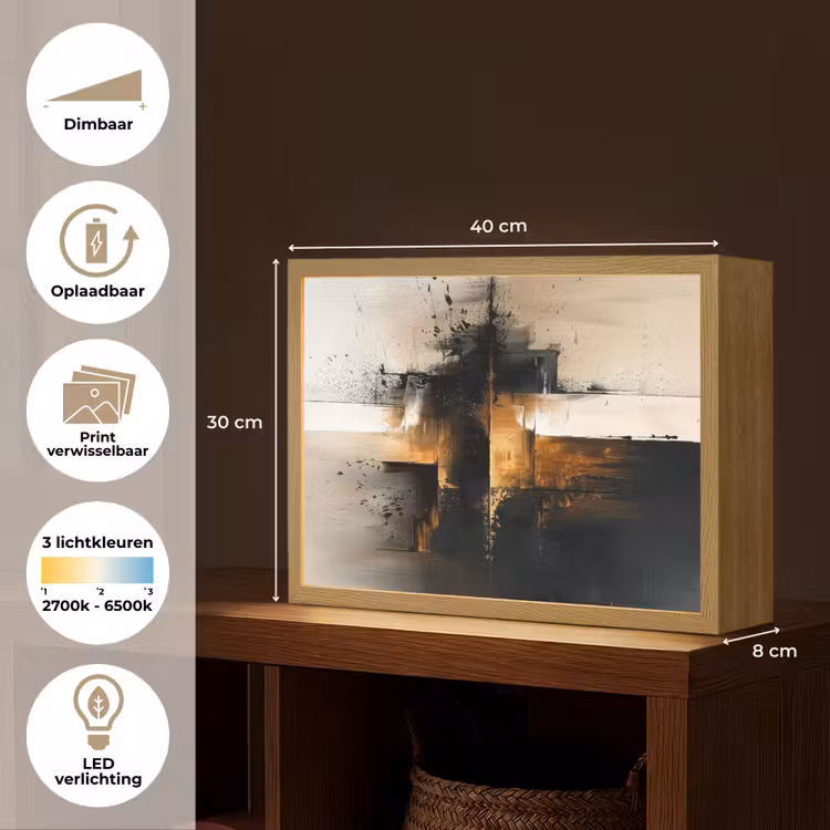 Lightbox - Wandlamp - Modern - Zwart - Verf - Goud — 10