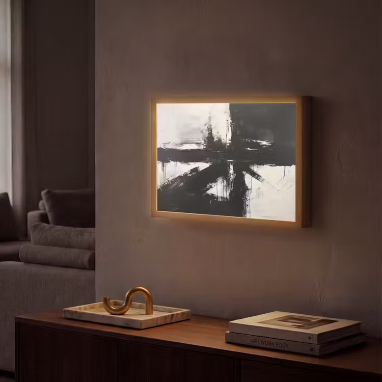 Lightbox - Wandlamp - Modern - Zwart wit - Abstract - Kunst — 2