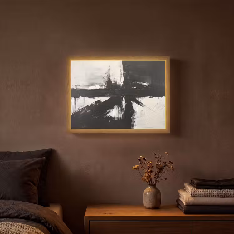 Lightbox - Wandlamp - Modern - Zwart wit - Abstract - Kunst — 3