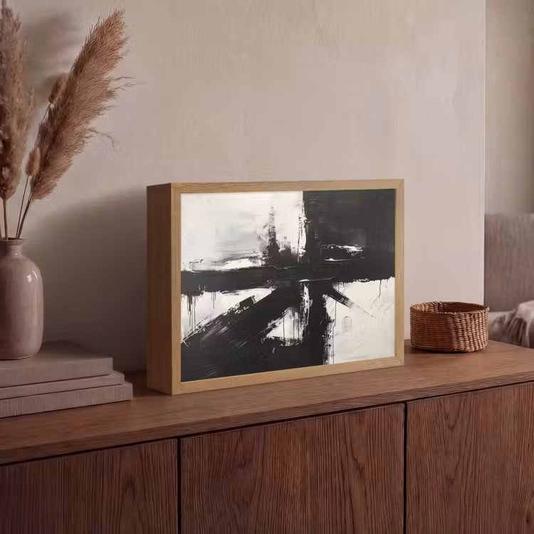 Lightbox - Wandlamp - Modern - Zwart wit - Abstract - Kunst — 4