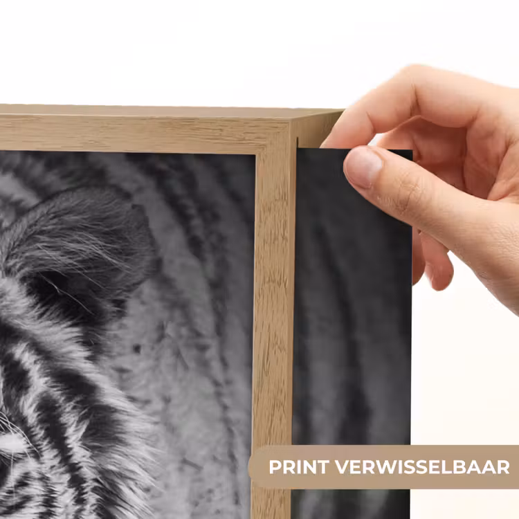 Lightbox - Wandlamp - Tijger - Dier - Zwart - Blauw - Modern — 5