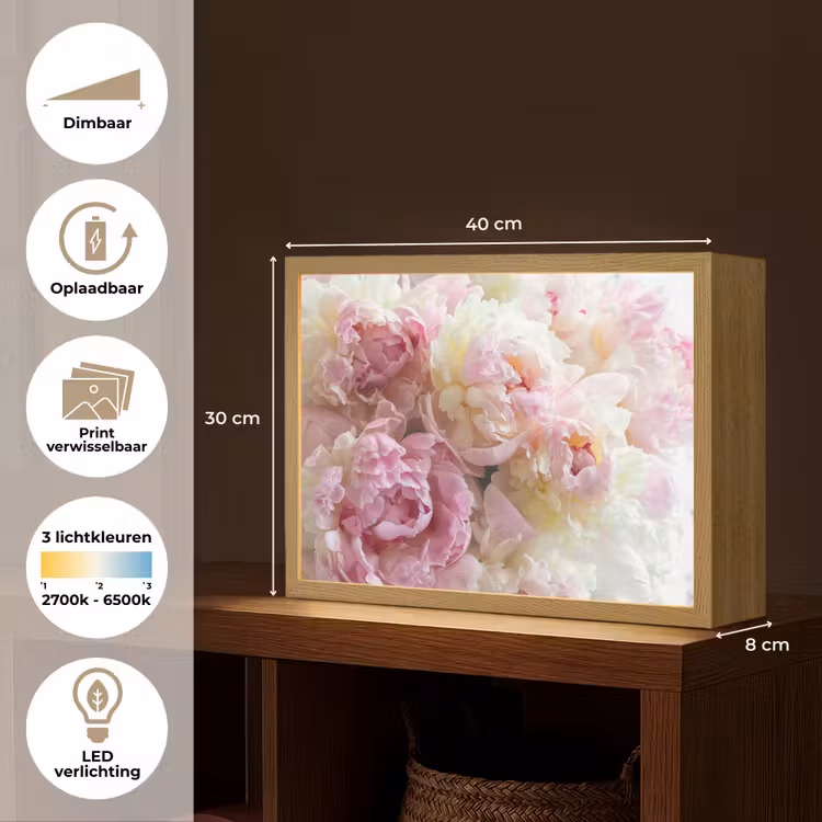 Lightbox - Wandlamp - Vintage - Bloemen - Rozen - Natuur — 10