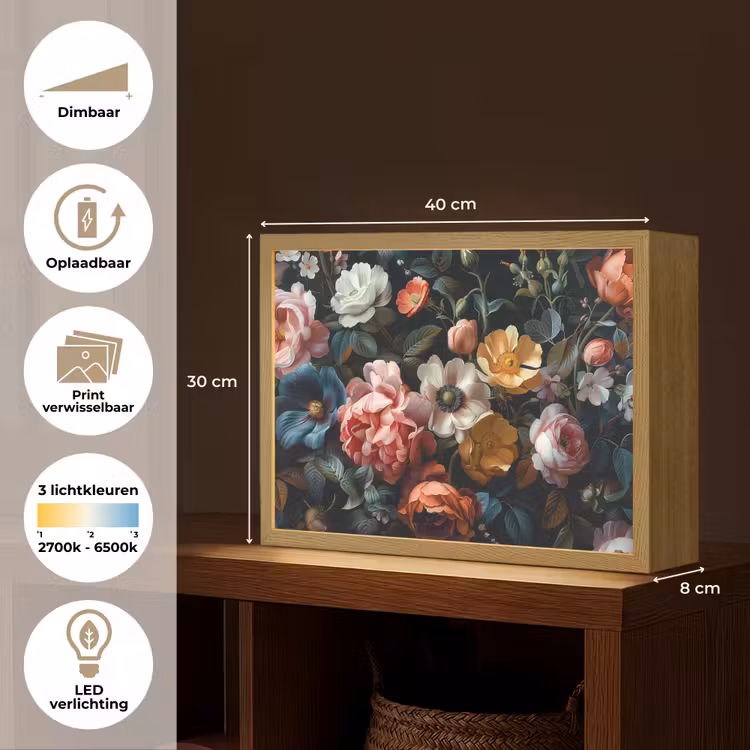 Lightbox - Wandlamp - Vintage - Kleurrijk - Bloemen - Modern — 10