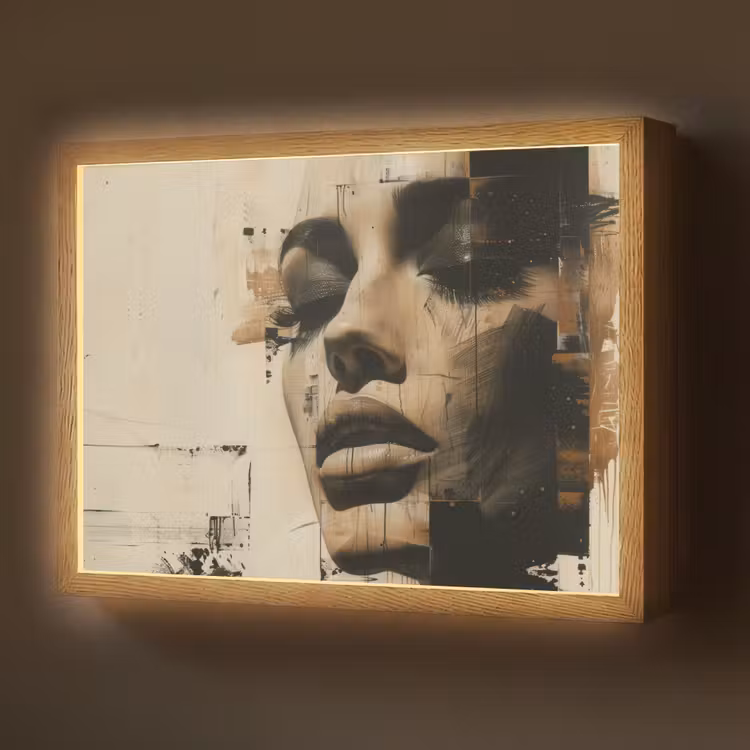 Lightbox - Wandlamp - Vrouw - Gezicht - Abstract - Kunst — 1