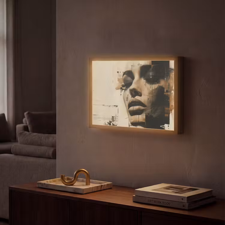 Lightbox - Wandlamp - Vrouw - Gezicht - Abstract - Kunst — 2