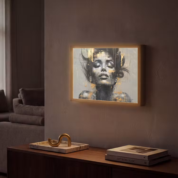 Lightbox - Wandlamp - Vrouw - Kunst - Goud - Abstract - Glamour — 2