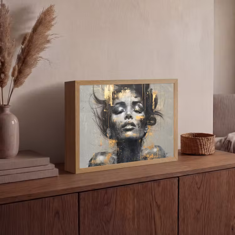 Lightbox - Wandlamp - Vrouw - Kunst - Goud - Abstract - Glamour — 4