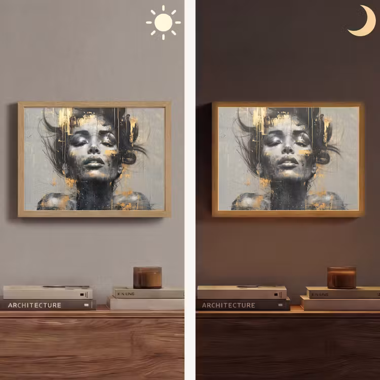 Lightbox - Wandlamp - Vrouw - Kunst - Goud - Abstract - Glamour — 6