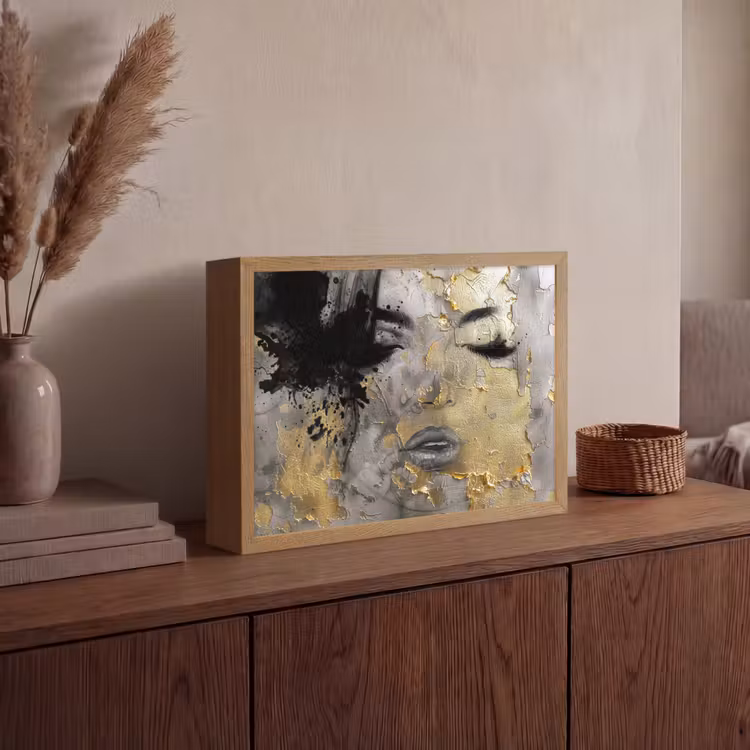 Lightbox - Wandlamp - Vrouw - Kunst - Goud - Zwart — 4