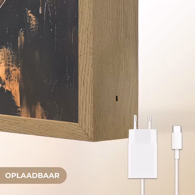 Lightbox - Wandlamp - Gebroken hart - Goud - Houtlook - Liefde — 7