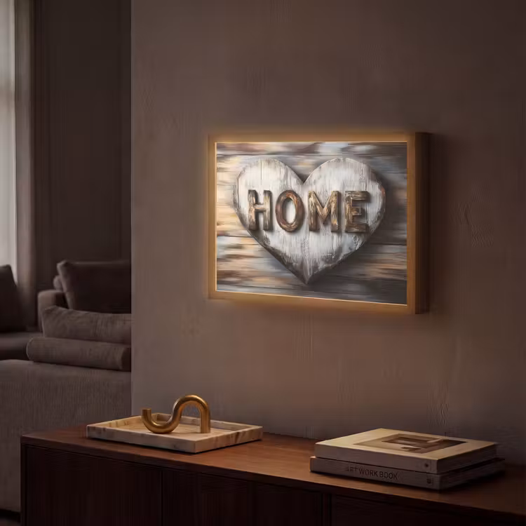 Lightbox - Wandlamp - Home - Hart - Houtlook - Liefde — 2