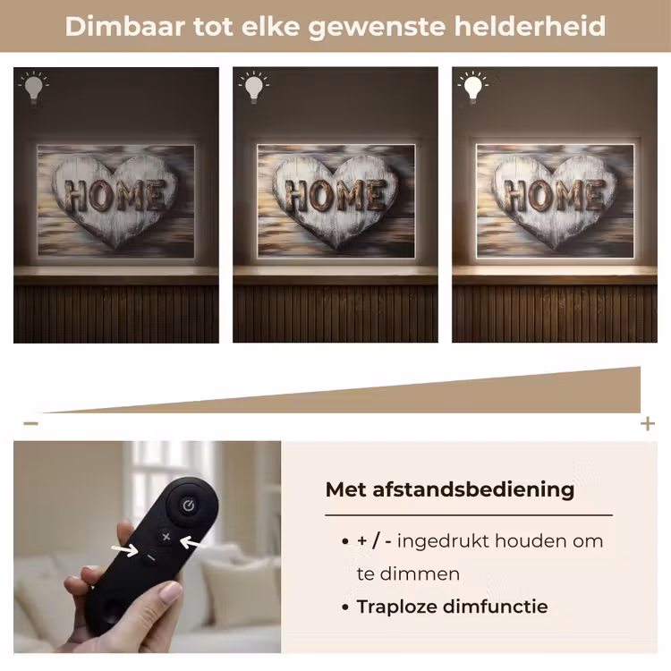 Lightbox - Wandlamp - Home - Hart - Houtlook - Liefde — 9