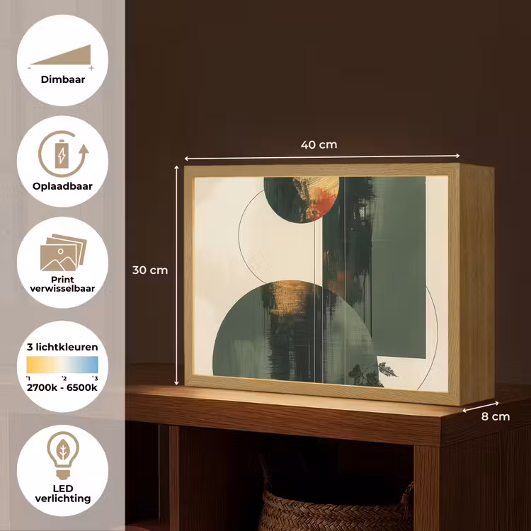 Lightbox - Wandlamp - Kunst - Cirkels - Modern - Abstract — 10