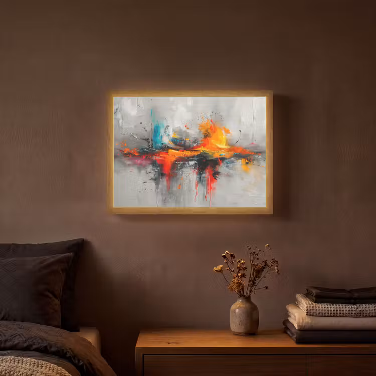 Lightbox - Wandlamp - Modern - Oranje - Grijs - Kunst — 3
