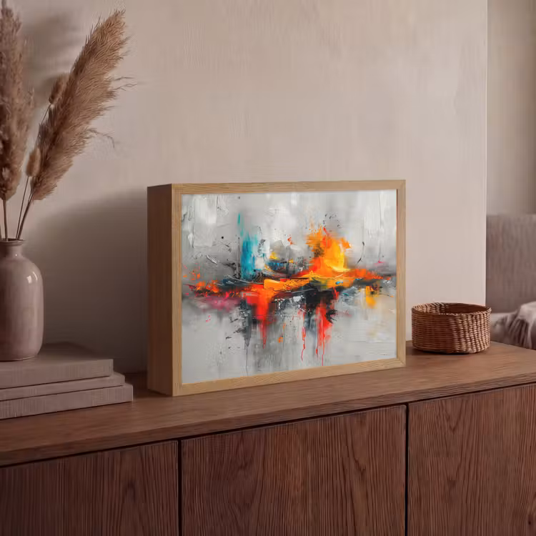 Lightbox - Wandlamp - Modern - Oranje - Grijs - Kunst — 4
