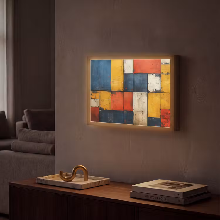 Lightbox - Wandlamp - Mondriaan stijl - Kunst - Kleurrijk - Modern — 2