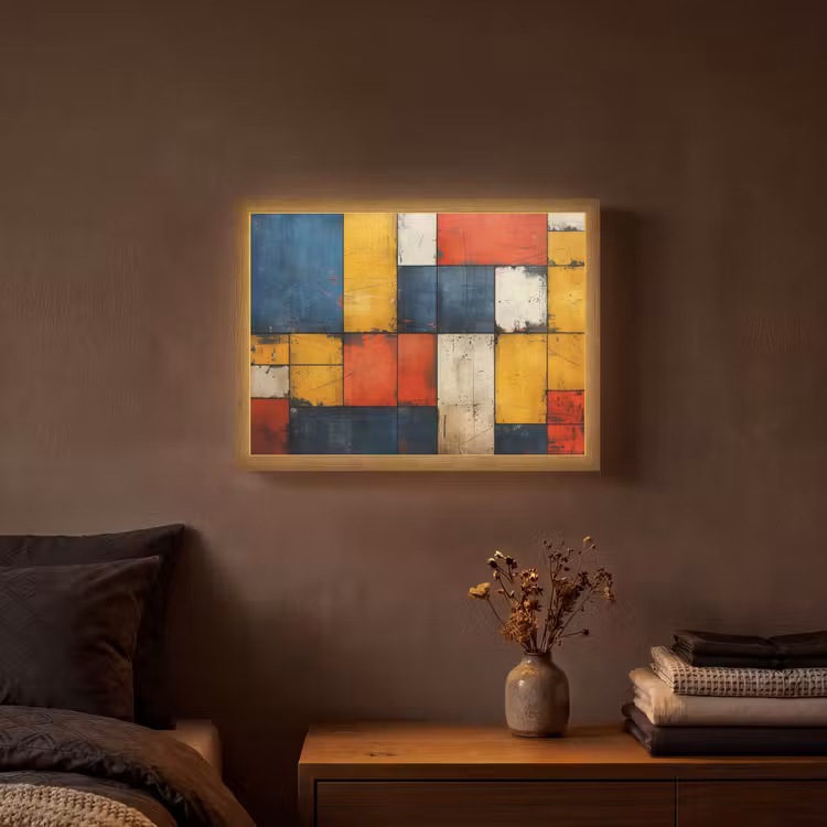 Lightbox - Wandlamp - Mondriaan stijl - Kunst - Kleurrijk - Modern — 3