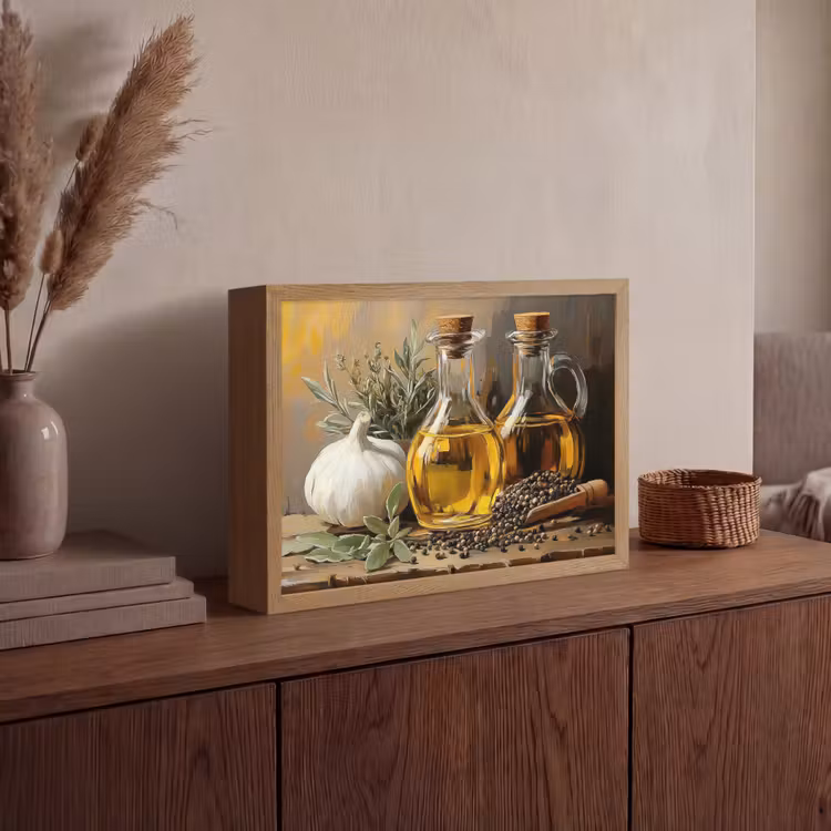 Lightbox - Wandlamp - Stilleven - Olijfolie - Knoflook - Kruiden — 4