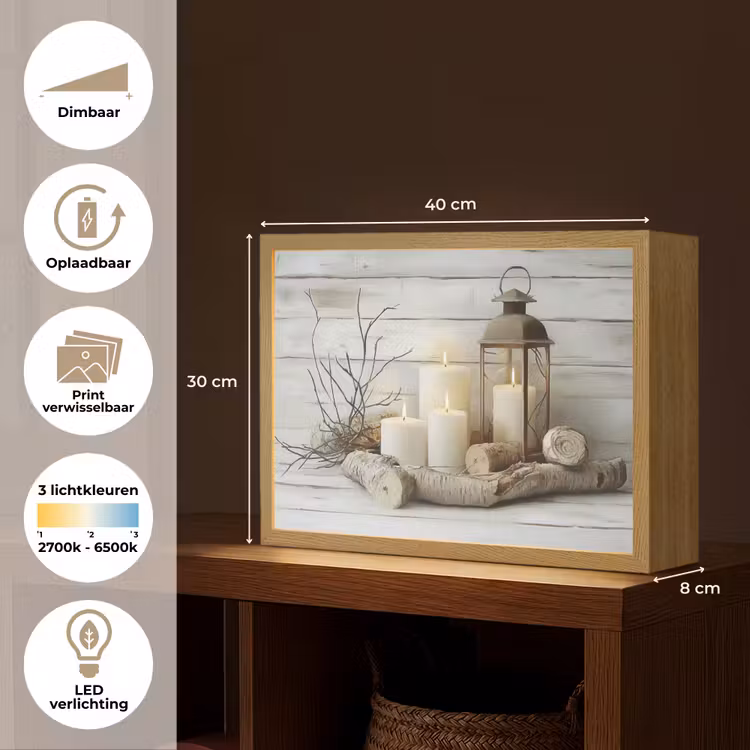 Lightbox - Wandlamp - Stilleven - Wit - Kaarsen - Rustiek - Natuur — 10