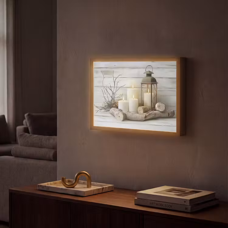 Lightbox - Wandlamp - Stilleven - Wit - Kaarsen - Rustiek - Natuur — 2
