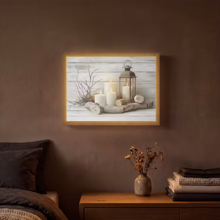 Lightbox - Wandlamp - Stilleven - Wit - Kaarsen - Rustiek - Natuur — 3