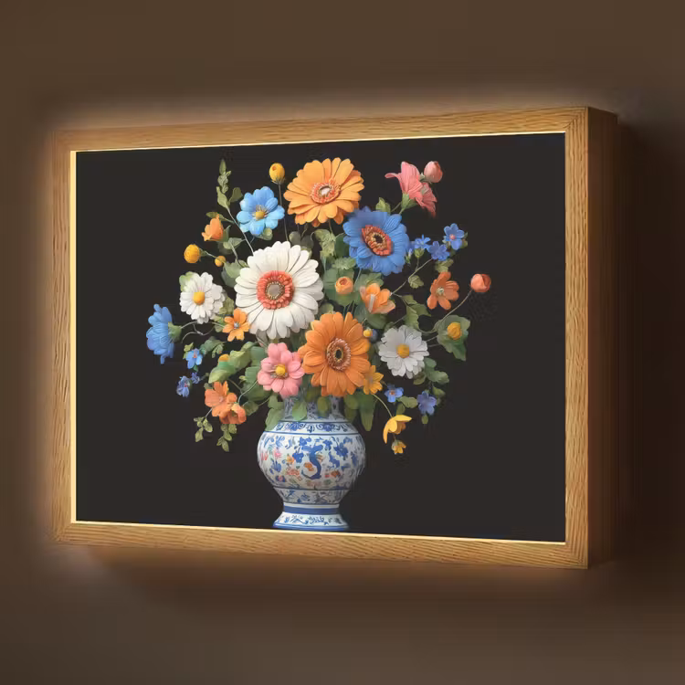 Lightbox - Wandlamp - Vaas - Boeket - Bloemen - Kleur — 1