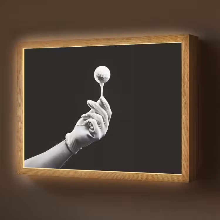 Lightbox - Wandlamp - Golfbal - Zwart - Wit — 1