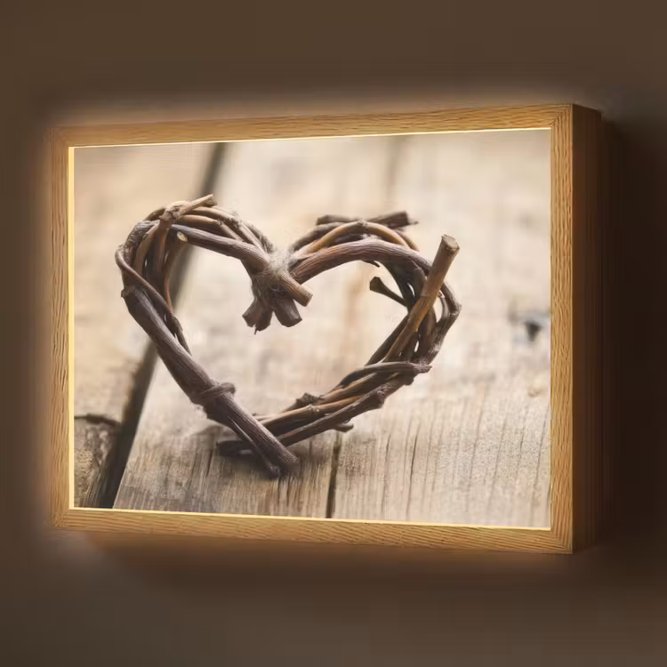 Lightbox - Wandlamp - Hart - Hout - Natuur - Takken - Bruin — 1